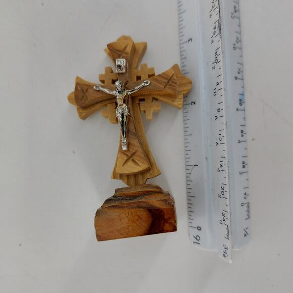 Set 2 Crosses Jesus Jerusalem Olive Wood Crucifix Holy Land - Picture 6 of 12